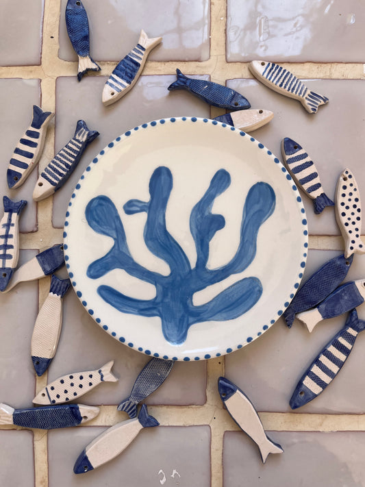 Plato Coral Azul