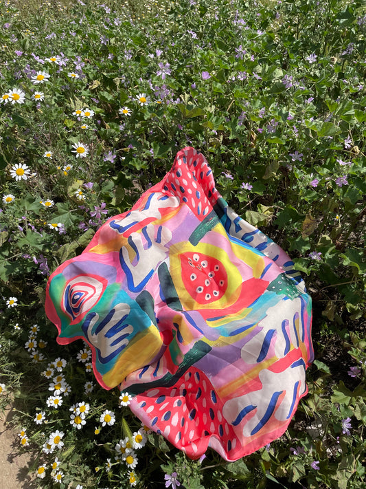 Pañuelo Coral de Pensamientos